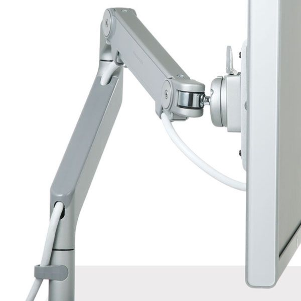 The M2.1 Radial Monitor Arm with integrated cable management clips.