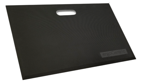 Close-up of ergoCentric Anti-Fatigue Mat. Grip, slip, and trip-resistant design for safe use on carpeted floors